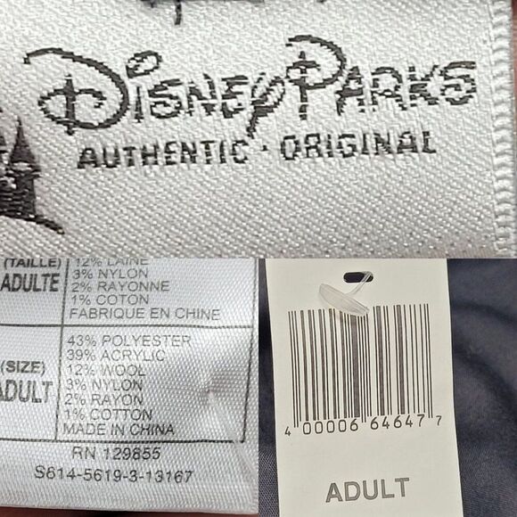 Disney Parks Authentic Black White Houndstooth Newsboy‎ Cap Rhinestone Mickey - Picture 3 of 9